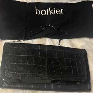 Botkier Black Croc-Embossed Clutch Shoulder Bag NWT